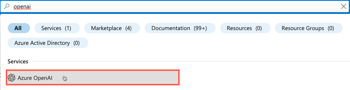 Azure OpenAI-Dienst im Azure-Portal