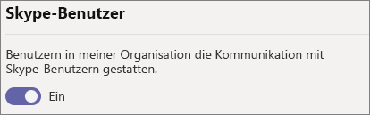 Screenshot der Einstellung für Skype-Benutzer