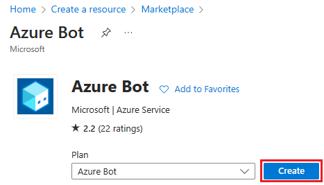 Screenshot: Erstellung eines Azure-Bots