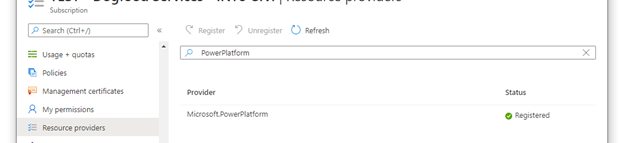 Registrieren Sie den Power Platform-Provider in Azure