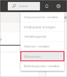 Screenshot: Navigieren zum Menü „Einstellungen“.