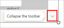 Screenshot: Steuerelement zum Erweitern/Reduzieren der Symbolleiste im Power BI-Add-In für PowerPoint.