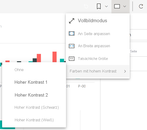 Screenshot showing the high contrast windows settings.