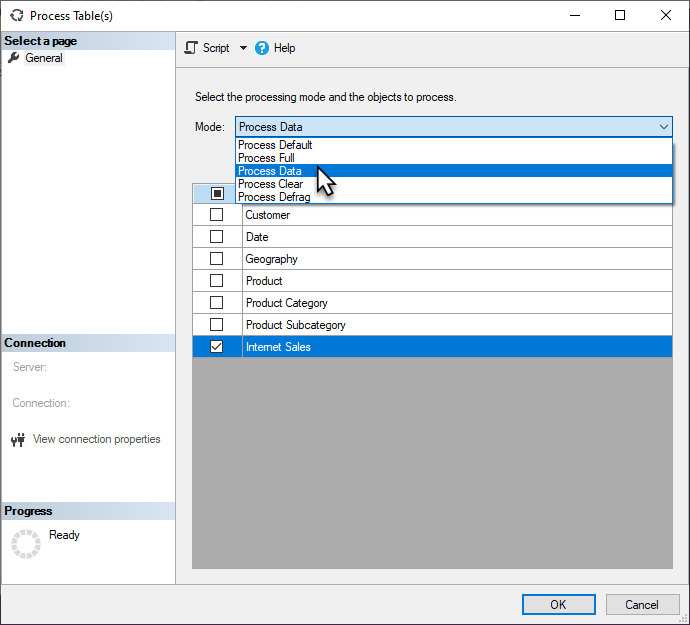 Verarbeiten von Tabellen in SSMS