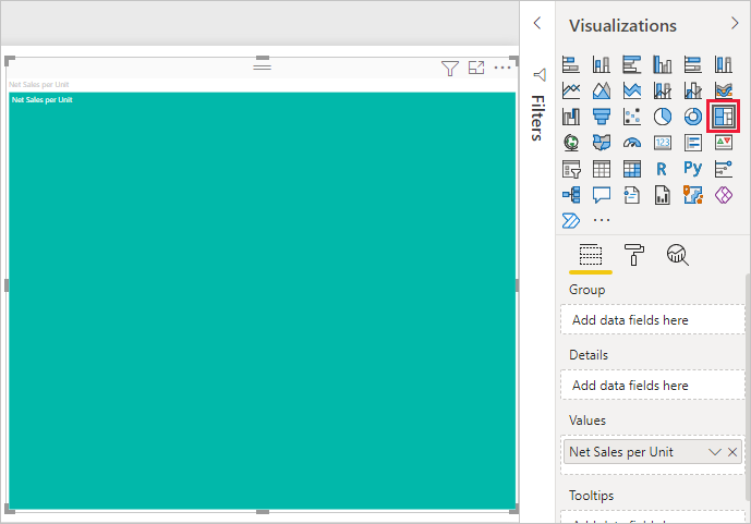 Screenshot: Diagramm, das in eine Treemap geändert wurde