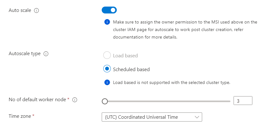 Screenshot der Dienstkonfiguration für die automatische Skalierung.