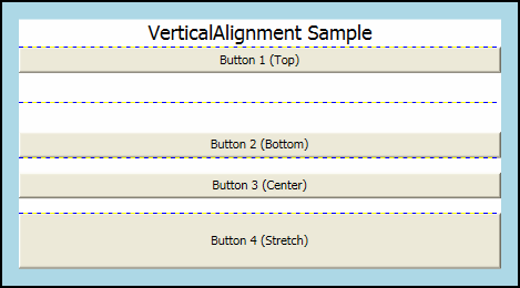 Beispiel für VerticalAlignment-Eigenschaft