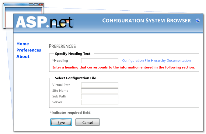 Configuration System Browser Preferences - error