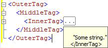 XML-Code mit QuickInfo mit verborgenem Code