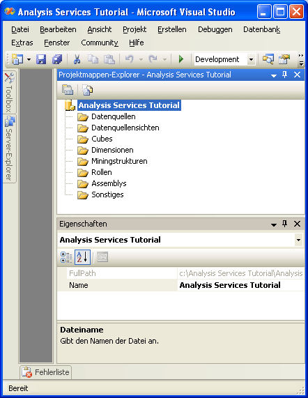 Analysis Services Tutorial-Projekt