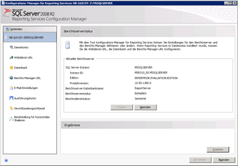 Reporting Services-Konfigurationstool