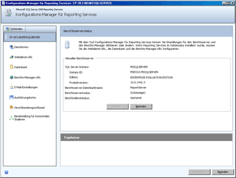 Reporting Services-Konfigurationstool