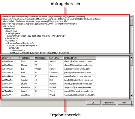 Generischer Abfrage-Designer für SMQL (Semantic Model Query Language)