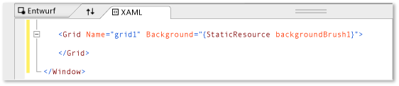 Syntaxhervorhebung in der XAML-Ansicht