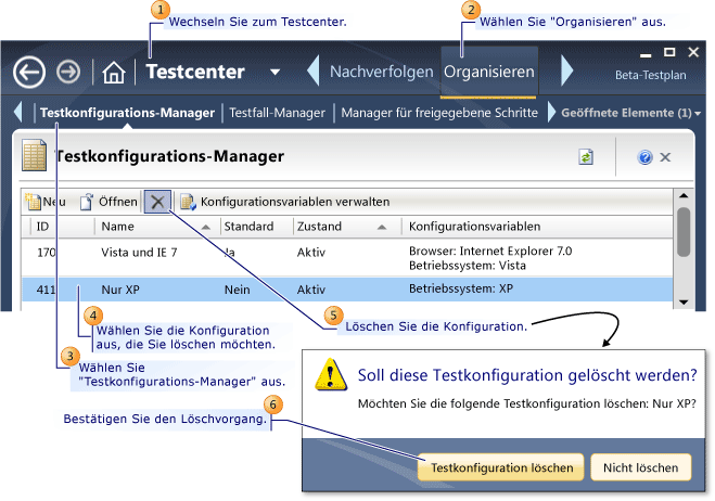 Testkonfiguration löschen