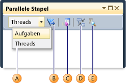 Symbolleiste im Fenster "Parallele Stapel"