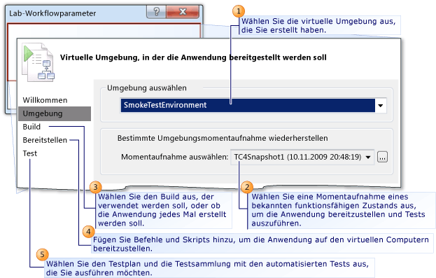 Assistent für Lab-Workflowparameter