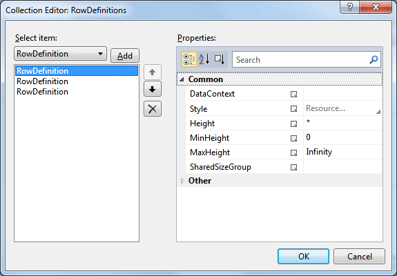 WPF-Dialogfeld "Auflistungs-Editor"