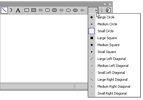 Symbolleiste "Grafik-Editor" und Optionsauswahl