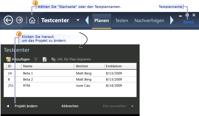 Verbindung mit Teamprojekt herstellen