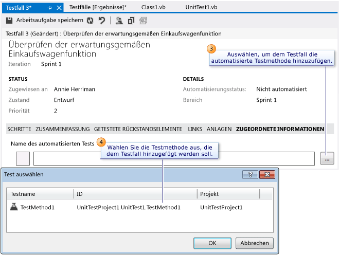 Automatisierung zu Testfall zuordnen