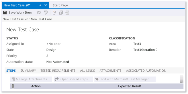 Testfall - oben im Formular, CMMI