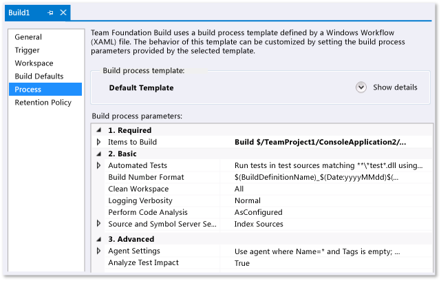 Erstellen einer Builddefinition.