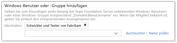 Gruppe den Projekt-Contributors hinzufügen