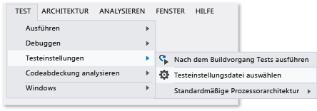 Aktivieren einer Datei für Testlaufeinstellungen