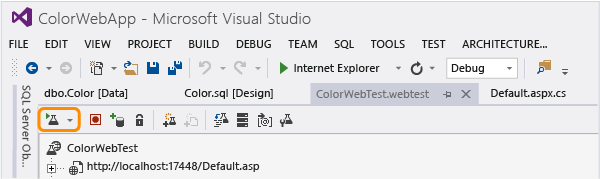 Run the web performance test to verify binding