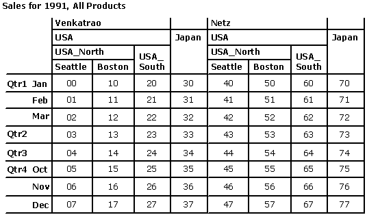 OLAP SalesData dataset