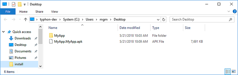 APK in Windows Explorer