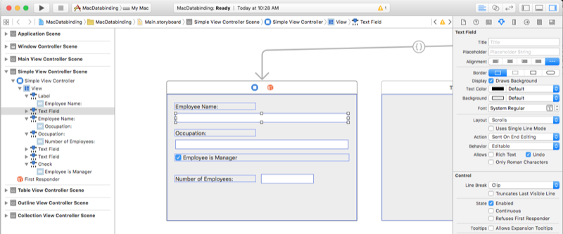 Bearbeiten des Storyboards in Xcode