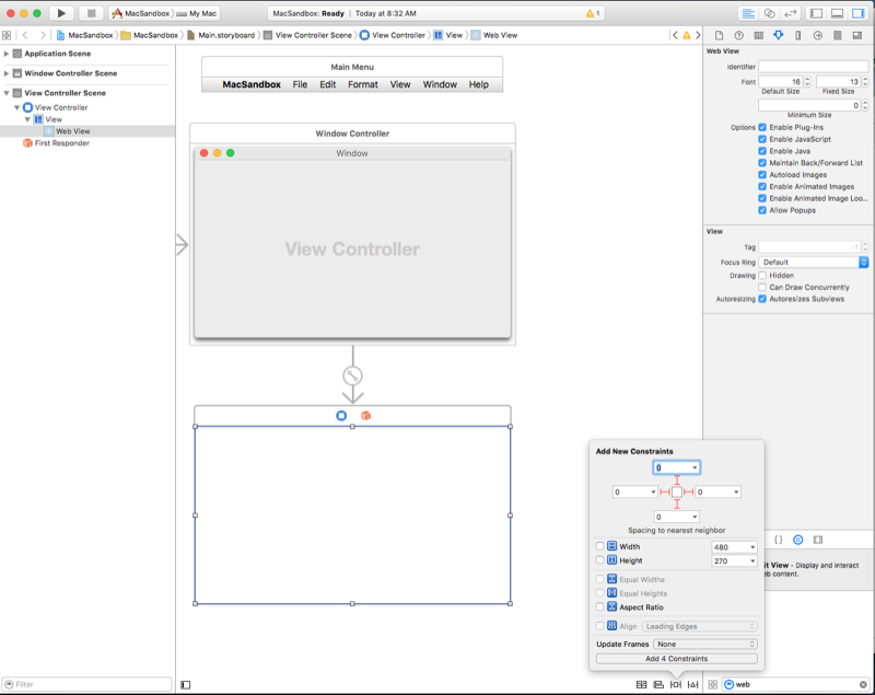 Adding a web view