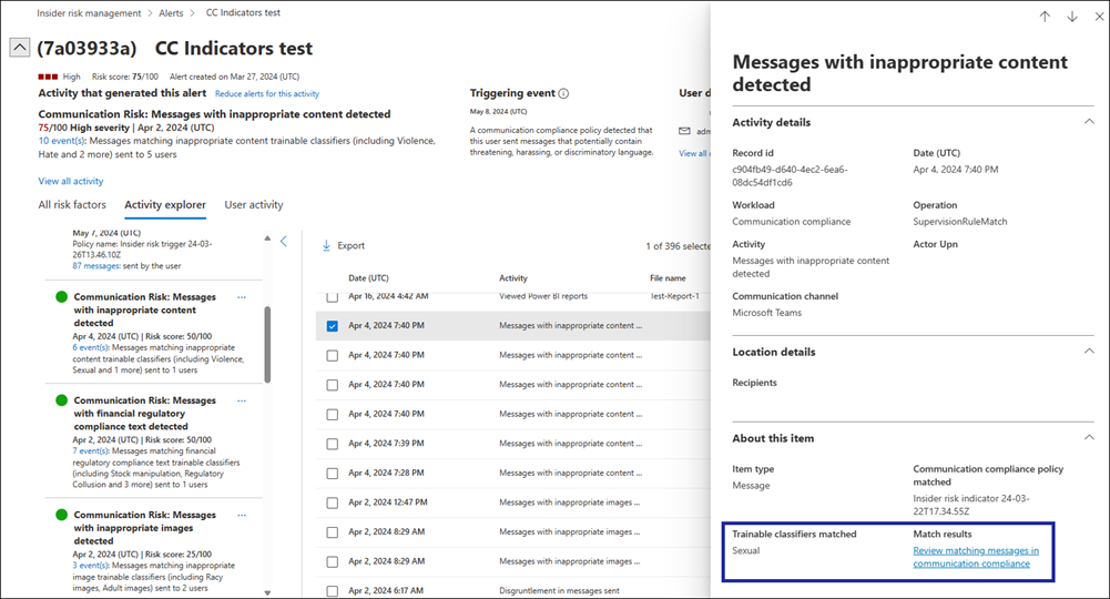 Insider-Risikomanagement: Inhalts-Explorer.