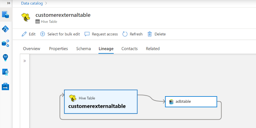 Screenshot: Beispiel für die Azure Databricks-Herkunft