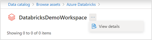 Screenshot: Navigieren zu Details zum Azure Databricks-Quellobjekt