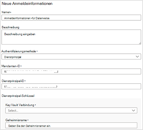 Screenshot that shows a sample for creating a credential in Microsoft Purview.