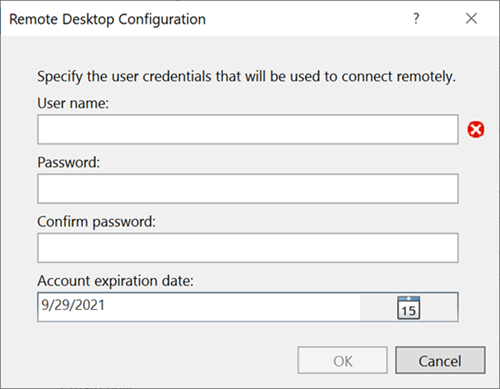 Screenshot: Einstellungen des Remotedesktops