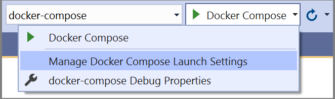 Screenshot des Menüelements zum Verwalten von Compose-Einstellungen