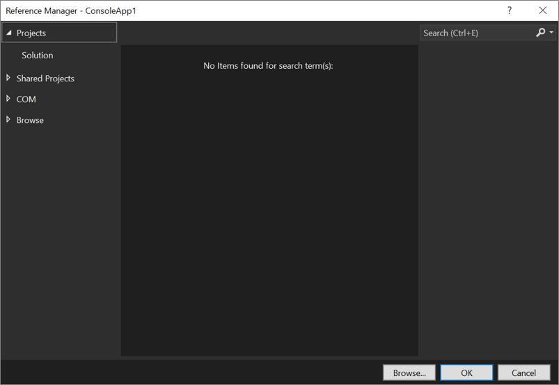 Screenshot: Verweis-Manager-Dialogfeld in Visual Studio 