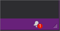Screenshot: Das Benachrichtigungssymbol in der Visual Studio-IDE.