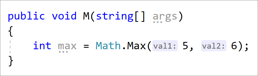 Hinweise zu Inlineparameternamen