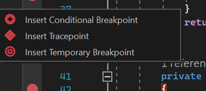 Kontextmenü „Breakpoint“