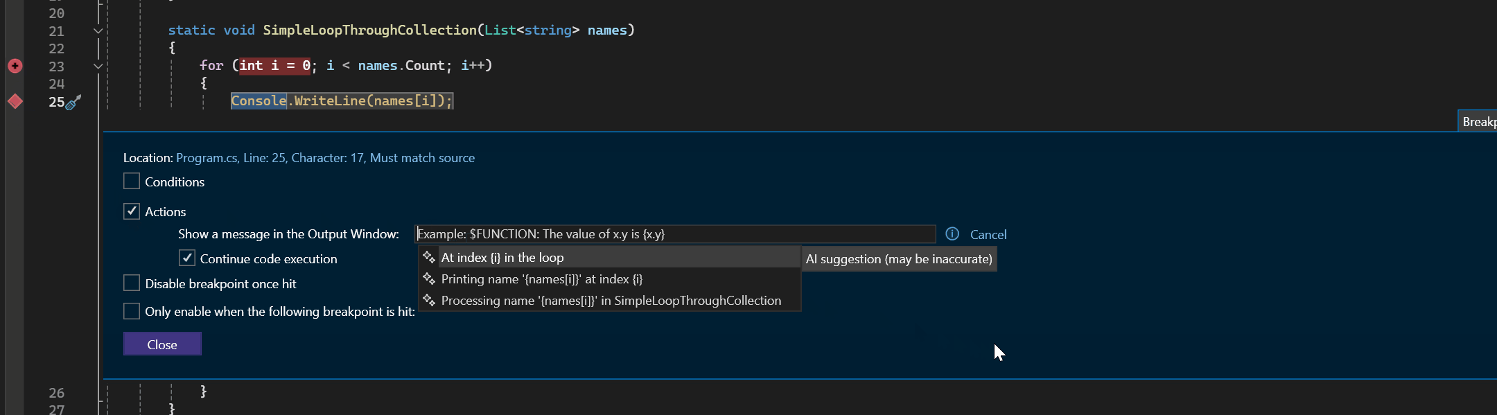 KI-generierte Breakpoints