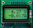 Bild eines LCD mit 4,27 V und -0,017A auf dem Display.