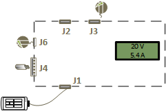 Diagramm der FT Case 3: Lade- und Stromversorgung.