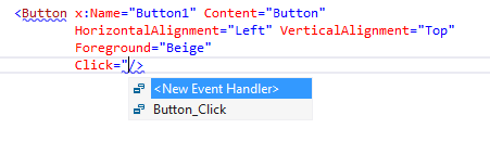 IntelliSense für das Click-Ereignis