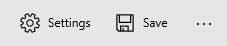 CommandBar mit Beschriftungen rechts neben Symbolen