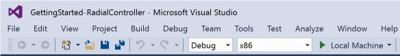 Visual Studio-Schaltfläche 